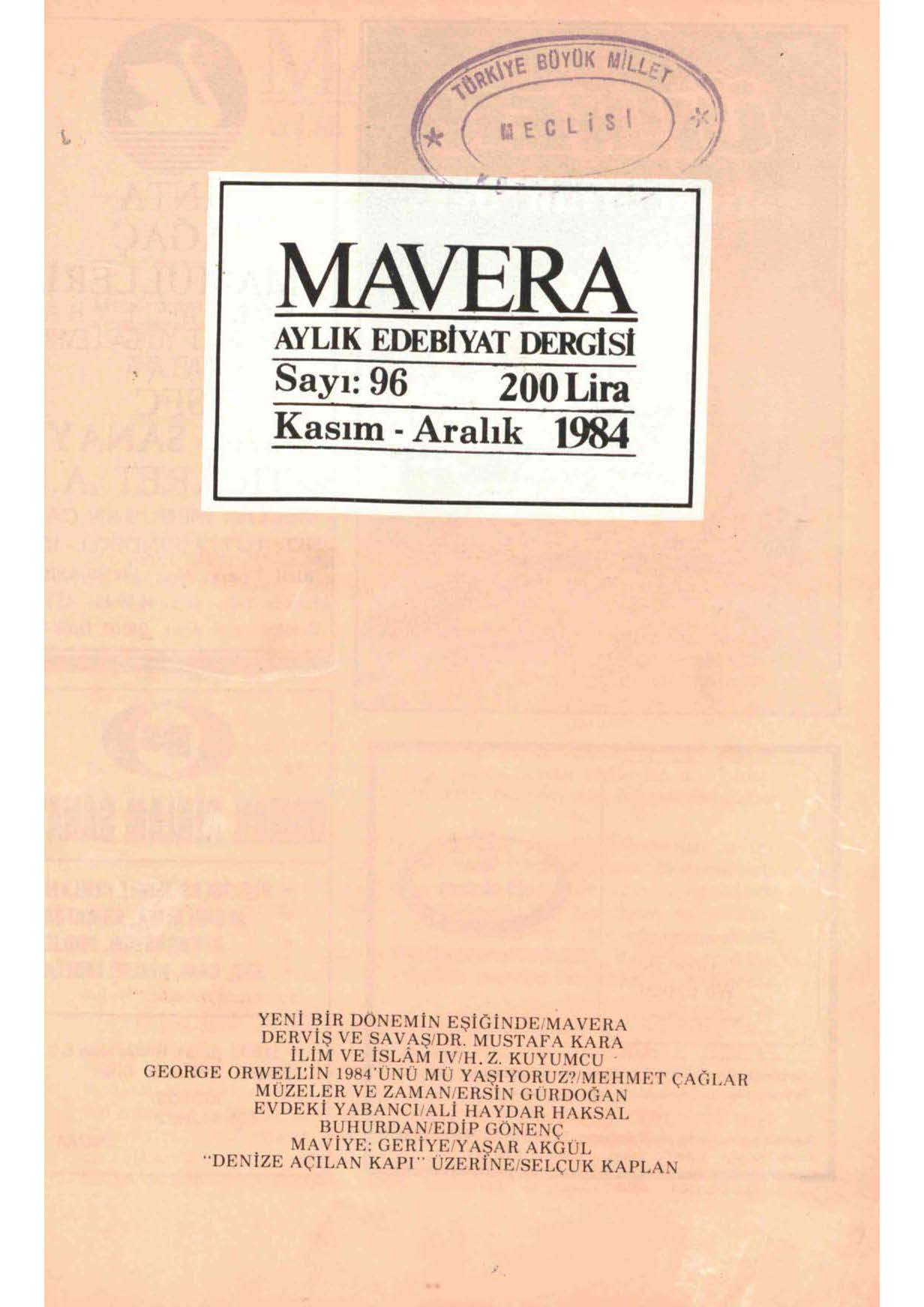8. Cilt 96. Sayı Kapağı