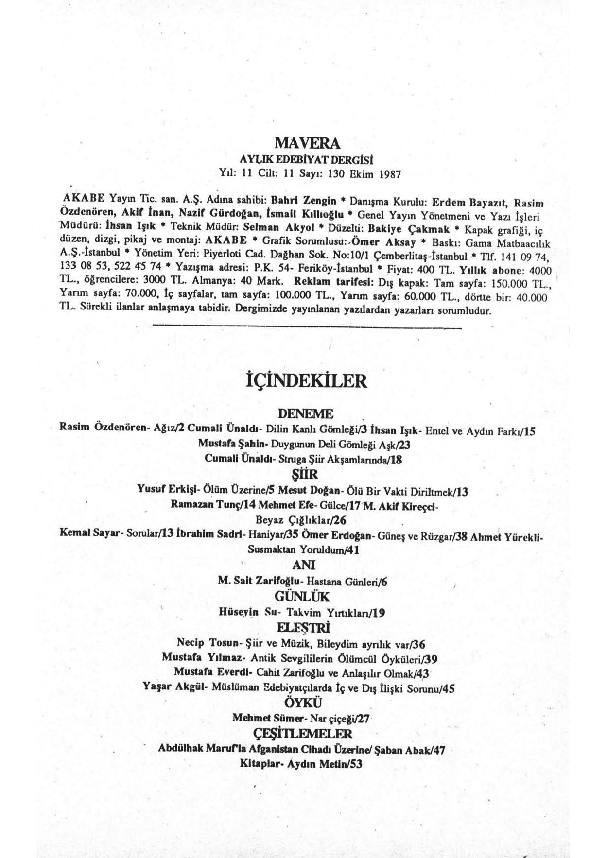 11. Cilt 130. Sayı Kapağı