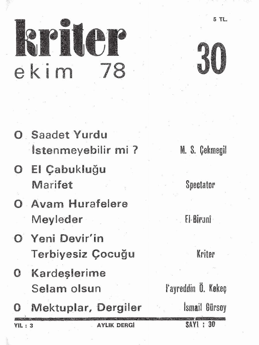 3. Cilt 30. Sayı Kapağı