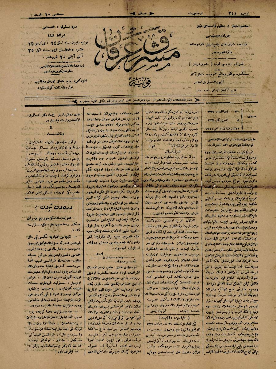 3. Cilt 244. Sayı Kapağı