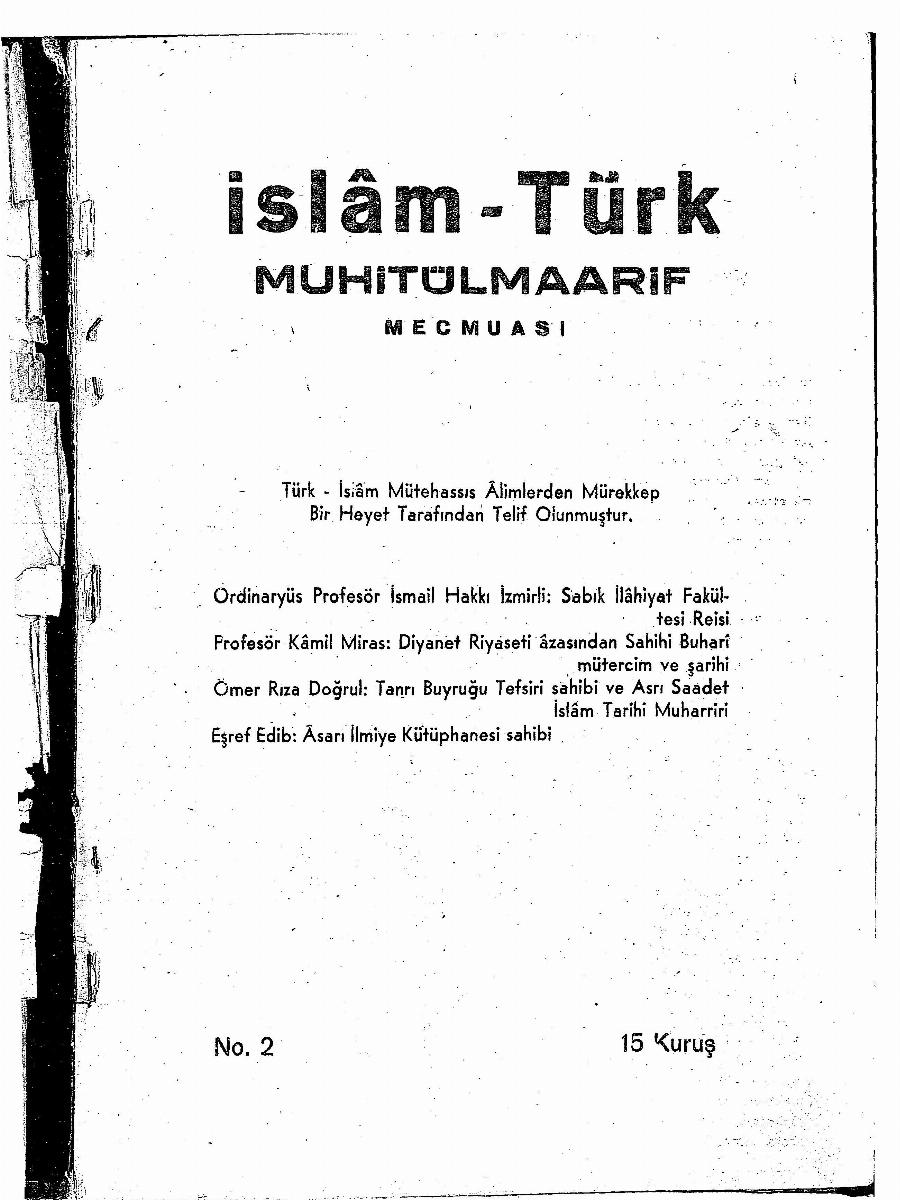 1. Cilt 2. Sayı Kapağı