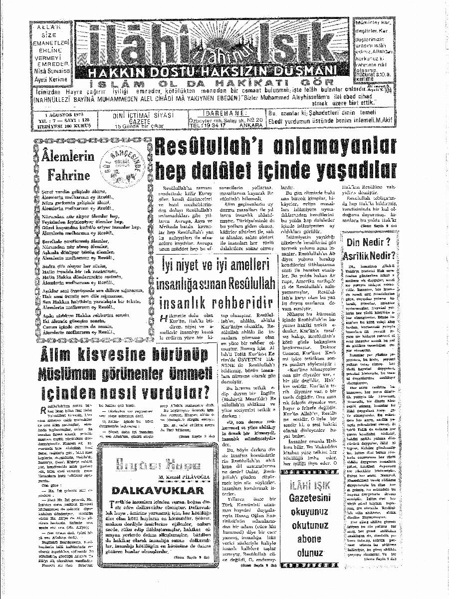 7. Cilt 128. Sayı Kapağı