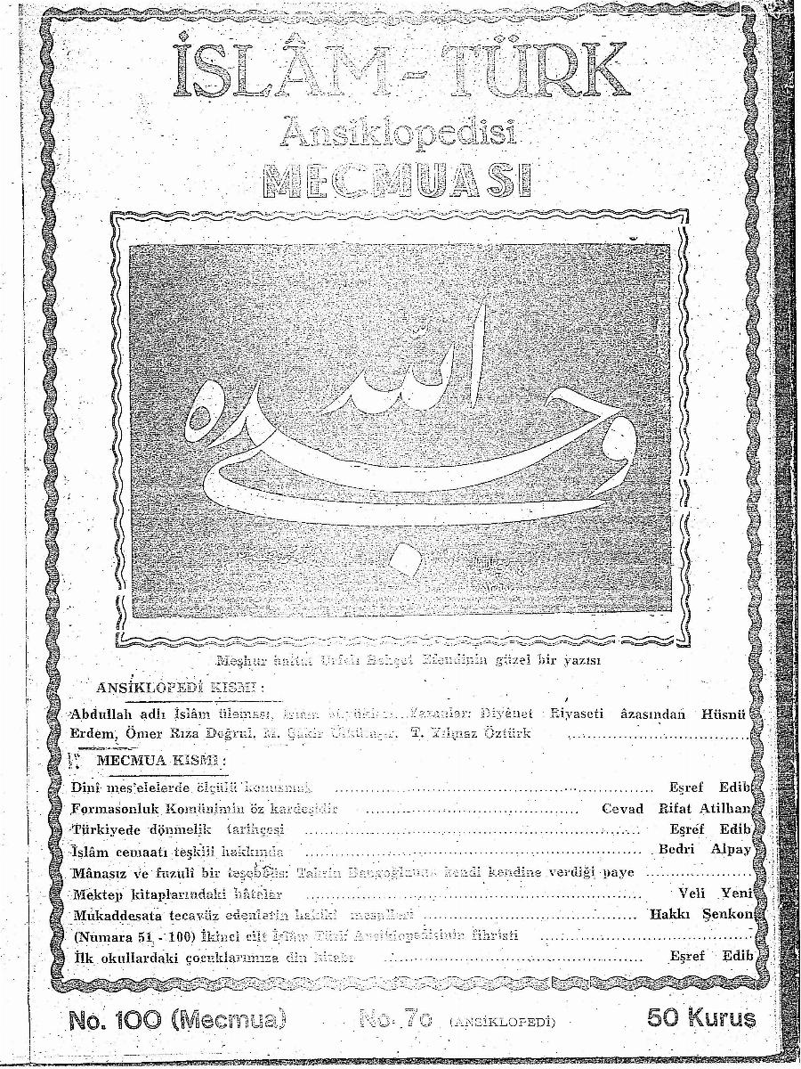 2. Cilt 100. Sayı Kapağı