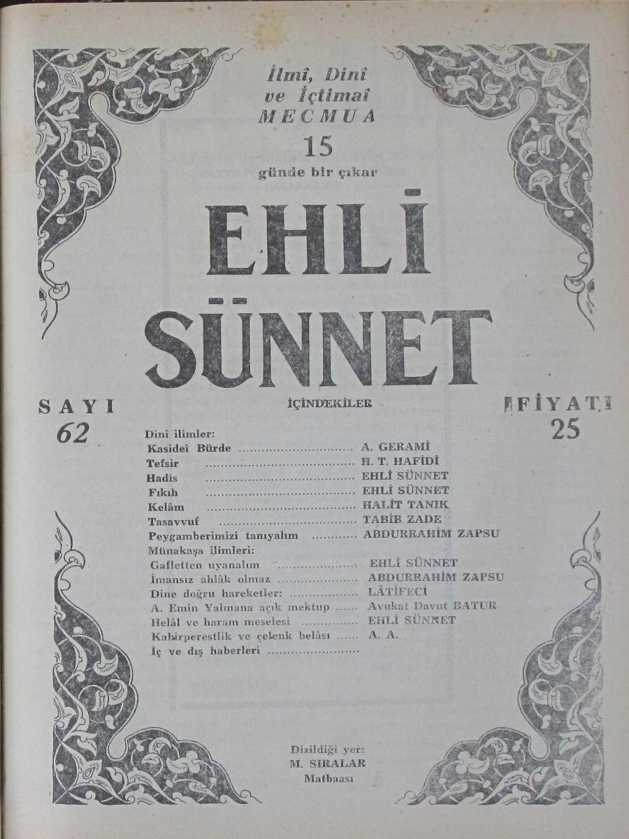 3. Cilt 62. Sayı Kapağı