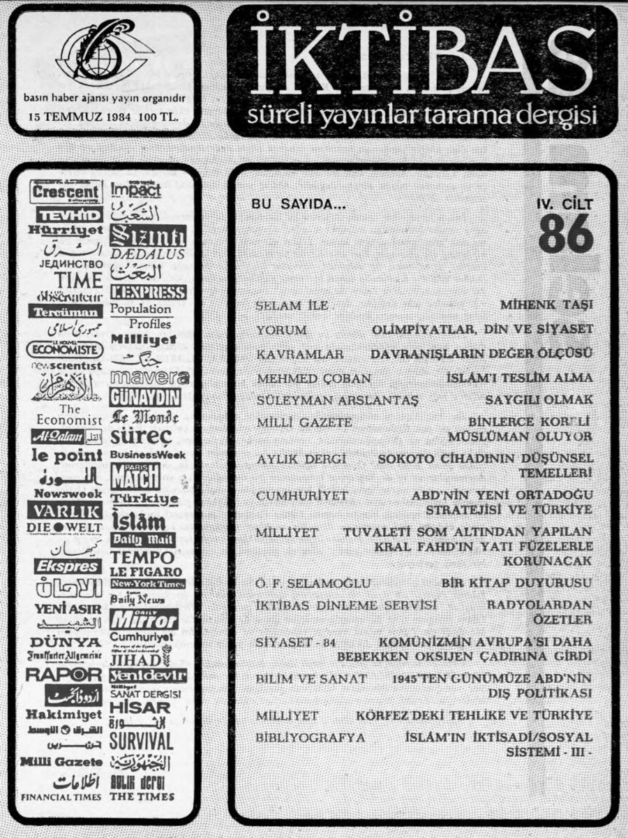 4. Cilt 86. Sayı Kapağı