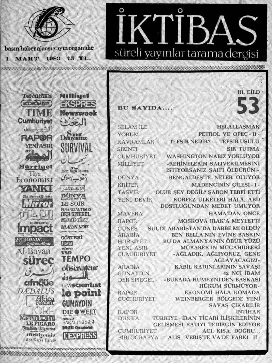 3. Cilt 53. Sayı Kapağı