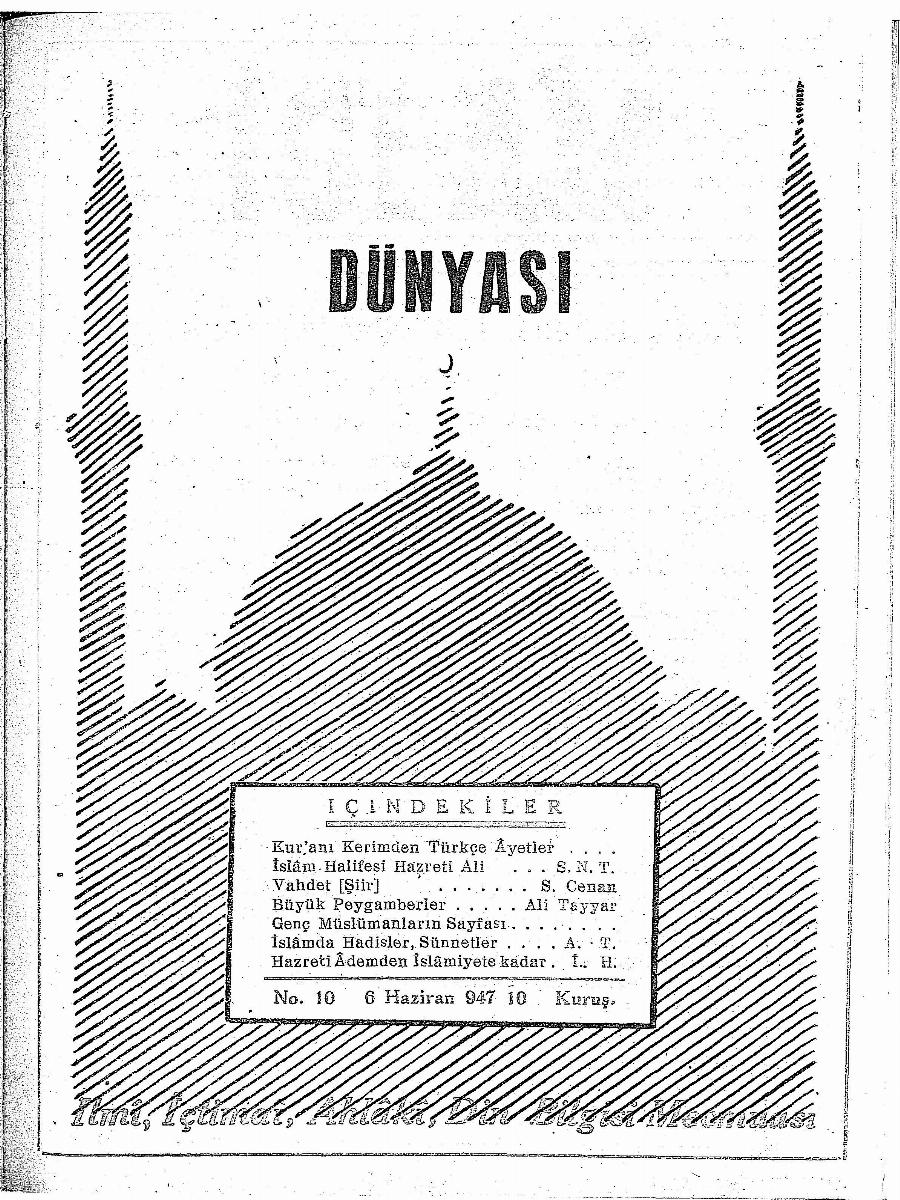 1. Cilt 10. Sayı Kapağı