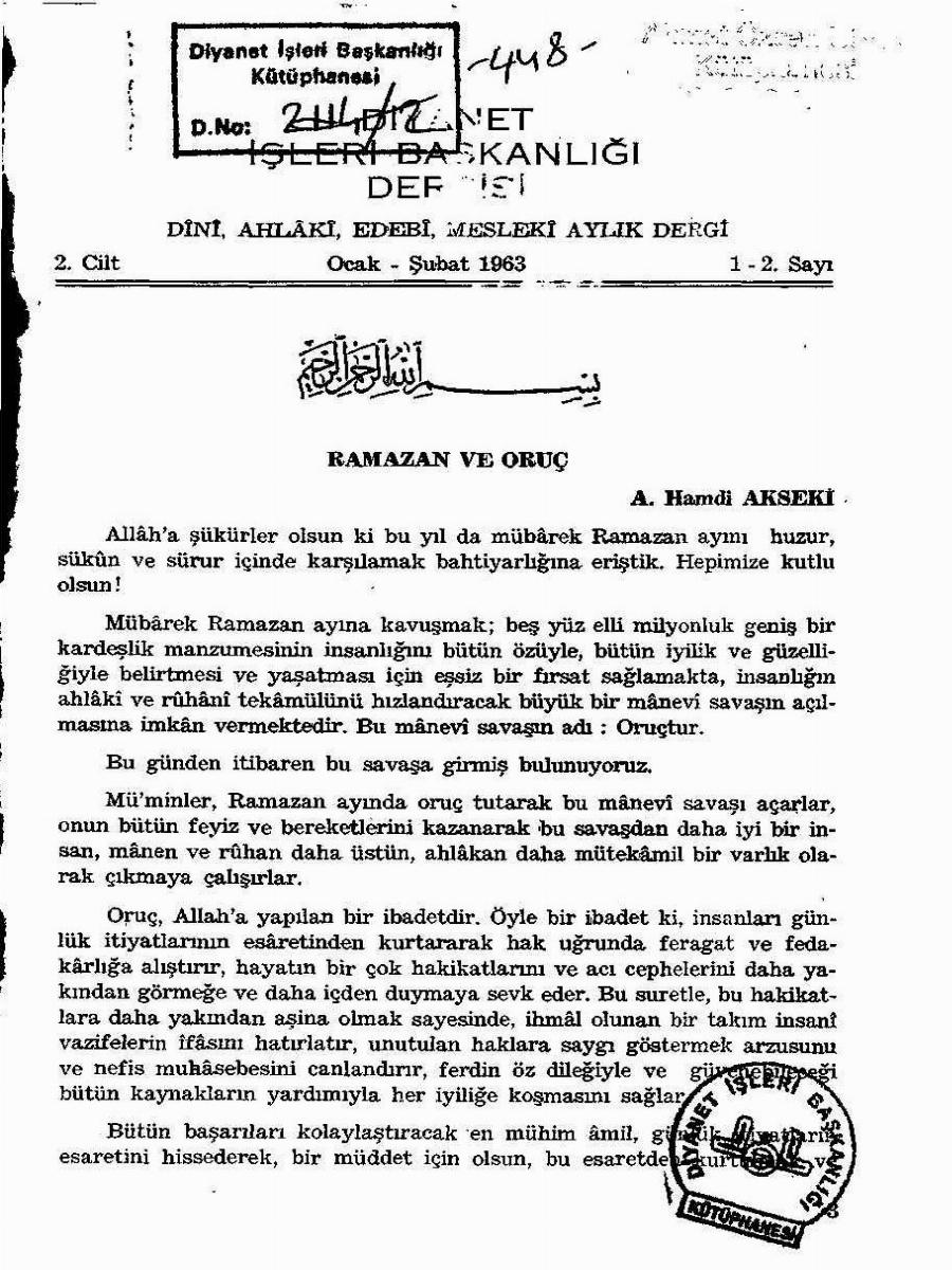 2. Cilt 1-2. Sayı Kapağı