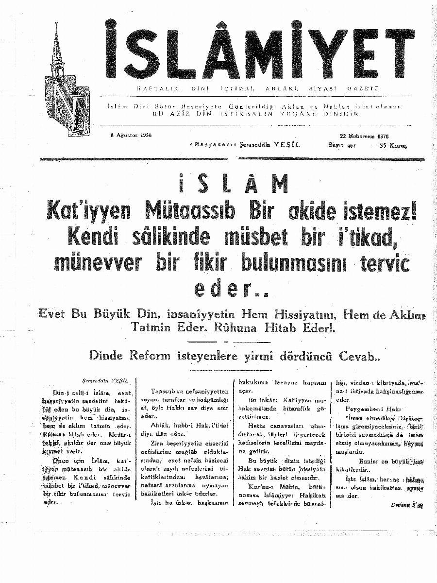 9. Cilt 467. Sayı Kapağı