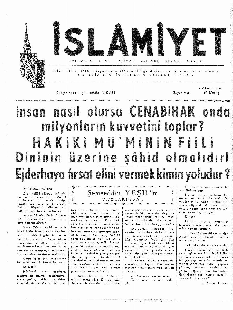 6. Cilt 280. Sayı Kapağı