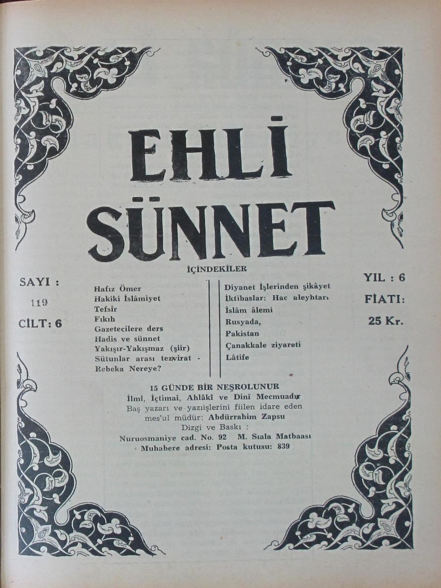 6. Cilt 119. Sayı Kapağı