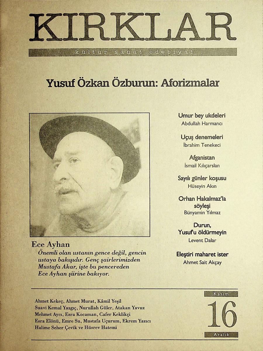 1. Cilt 16. Sayı Kapağı
