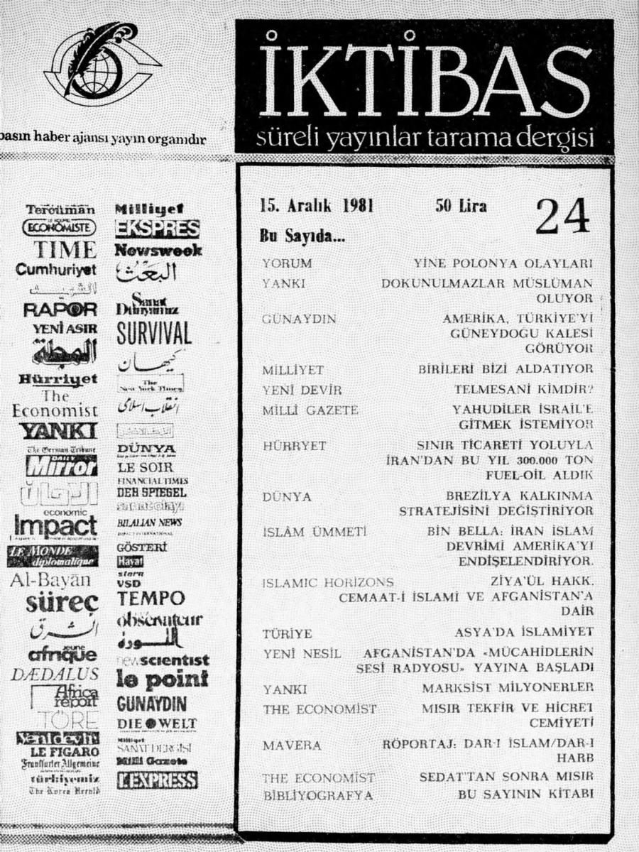 1. Cilt 24. Sayı Kapağı