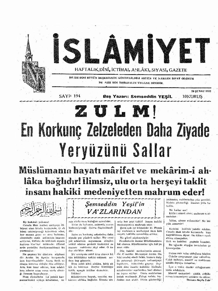 4. Cilt 194. Sayı Kapağı