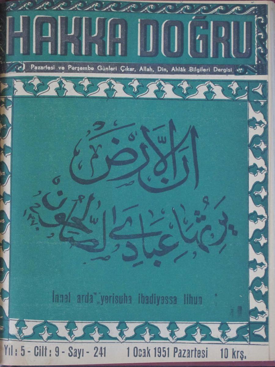 9. Cilt 241. Sayı Kapağı