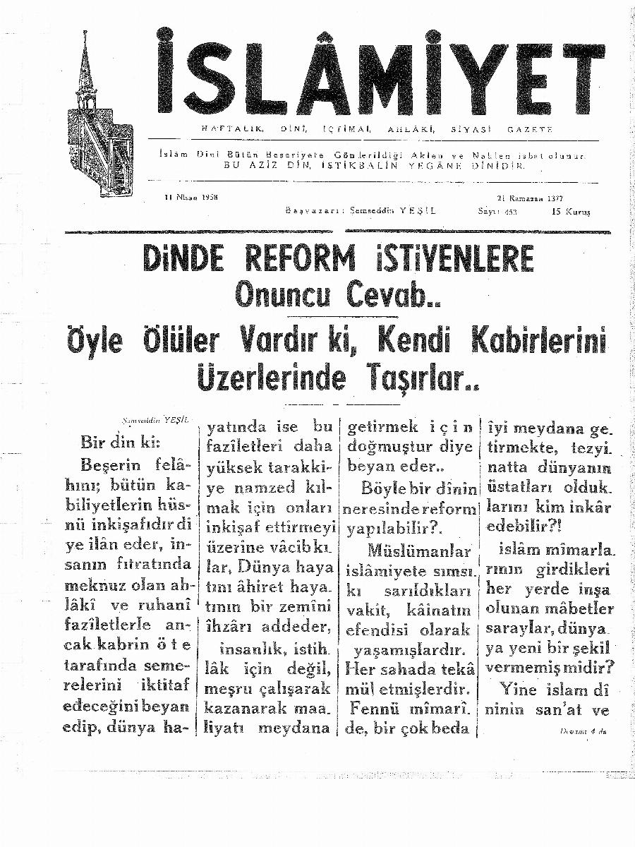 9. Cilt 453. Sayı Kapağı