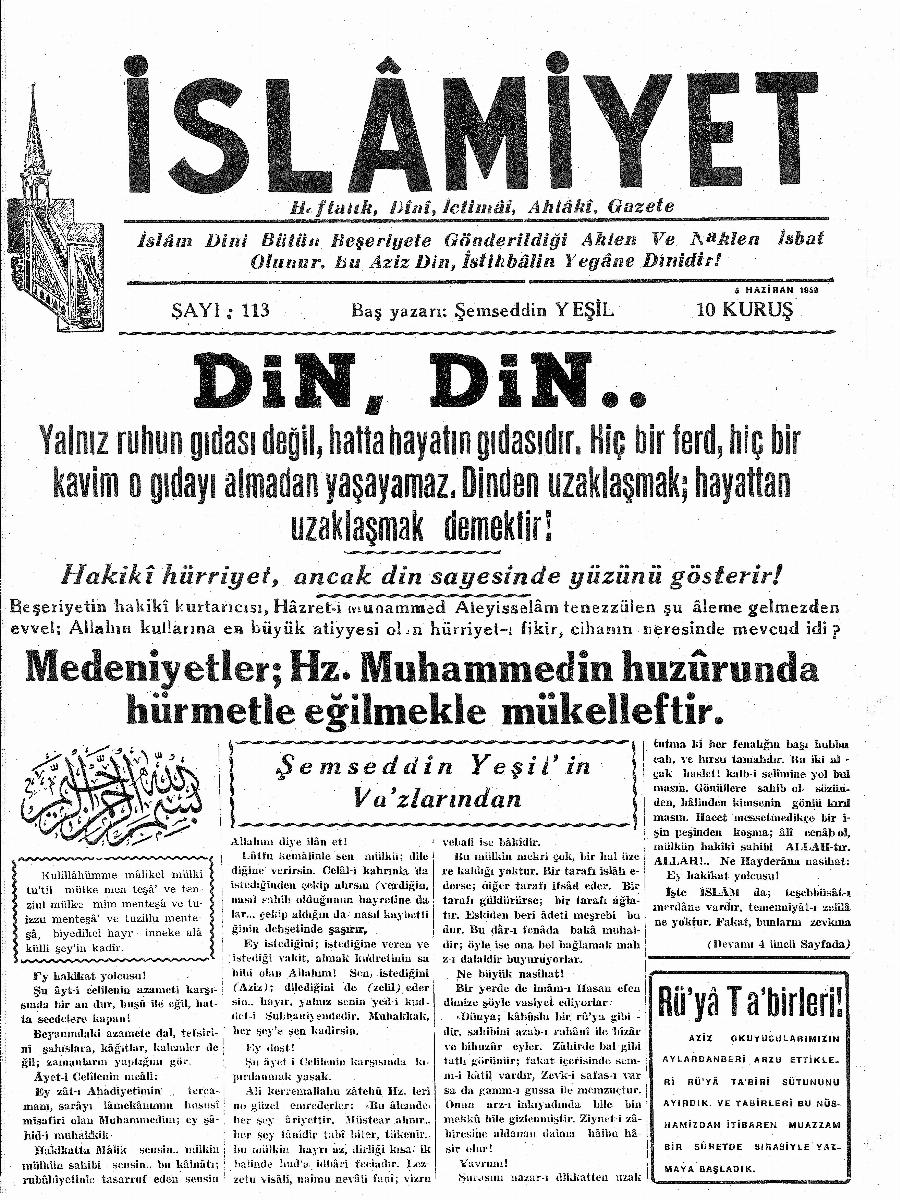 3. Cilt 113. Sayı Kapağı