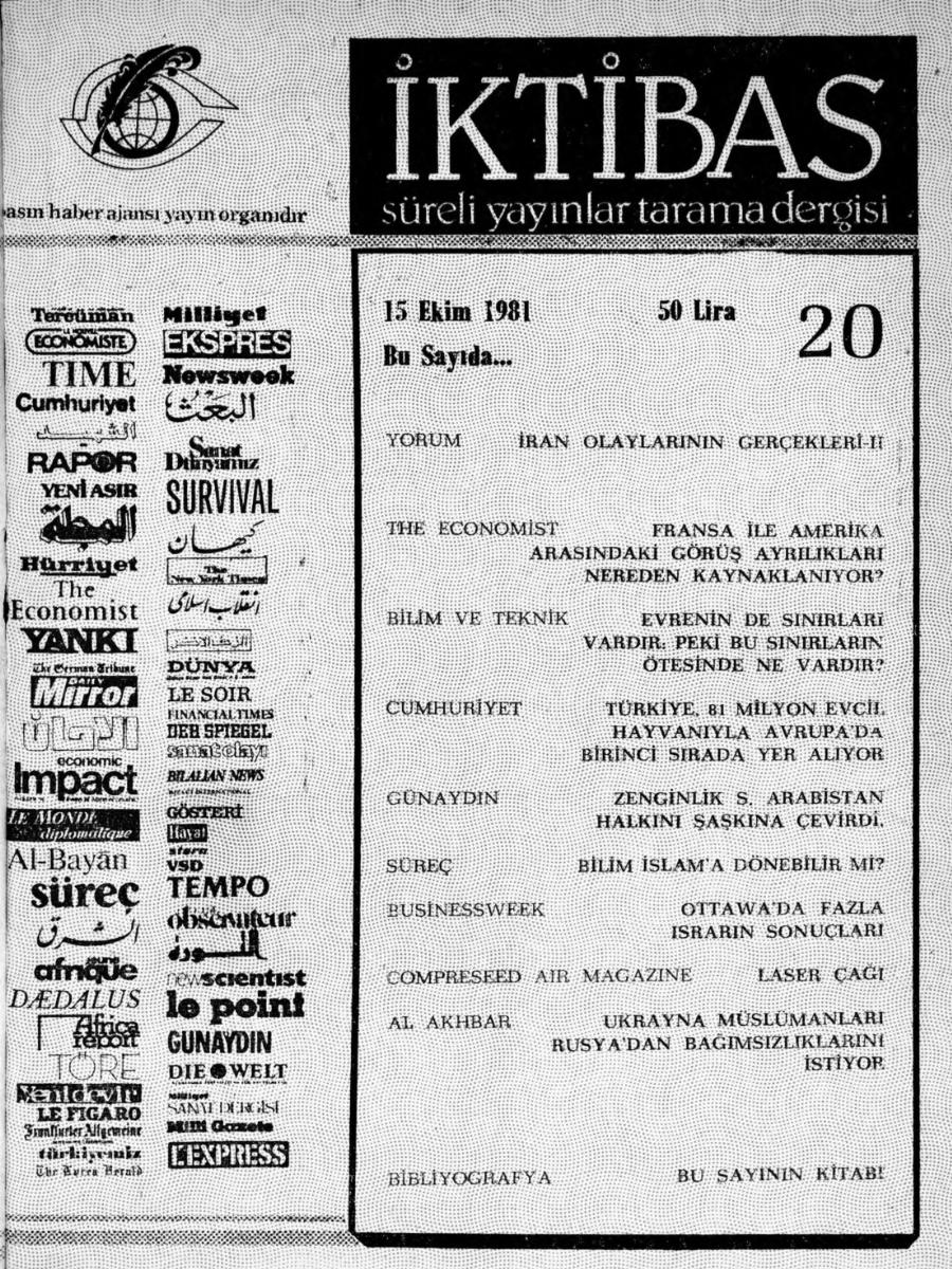 1. Cilt 20. Sayı Kapağı