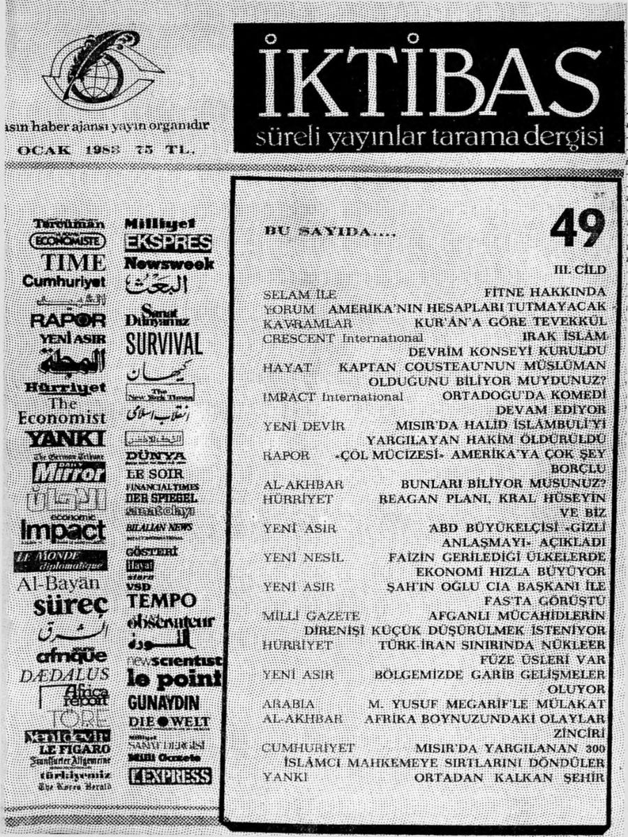 3. Cilt 49. Sayı Kapağı