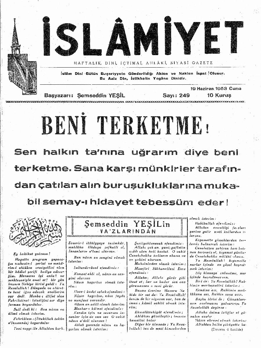 5. Cilt 249. Sayı Kapağı