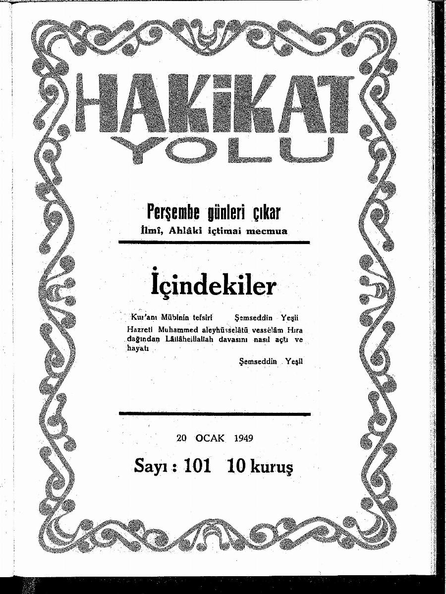 101. Sayı Kapağı