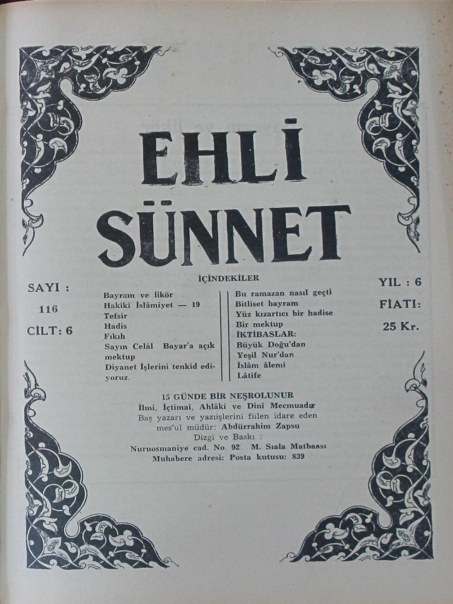 6. Cilt 116. Sayı Kapağı