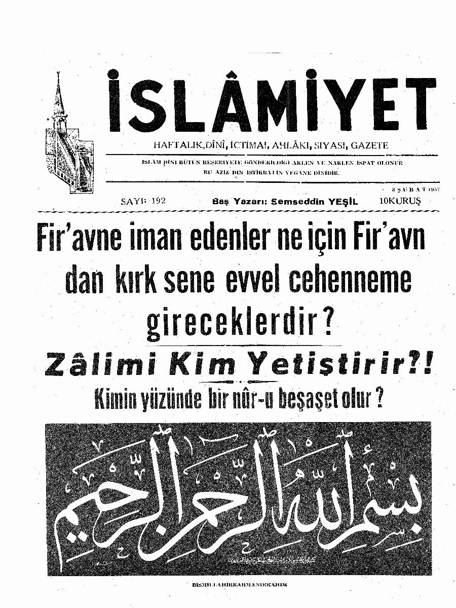 4. Cilt 192. Sayı Kapağı