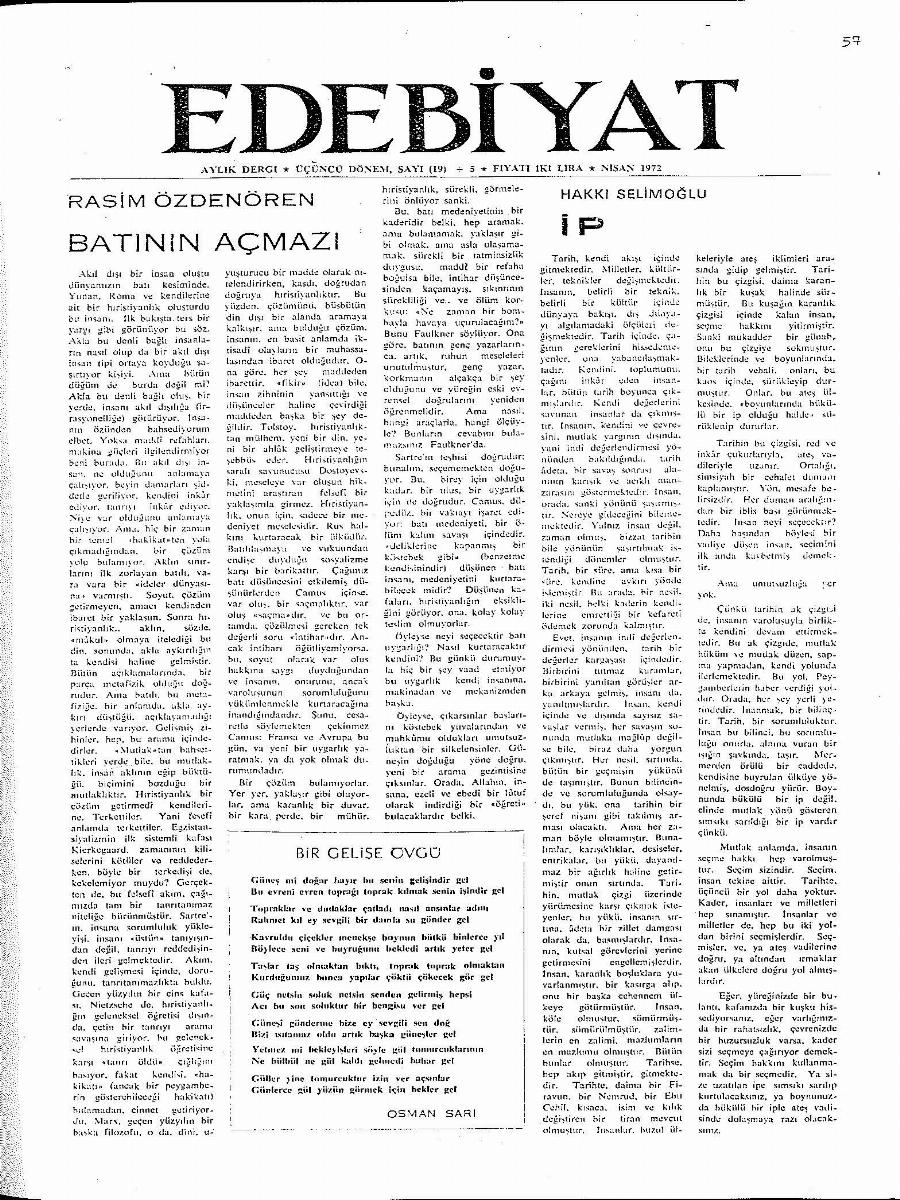 3. Cilt 19+5. Sayı Kapağı